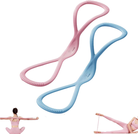 WEEZZUN Novealcrbe Resistance Bands, Novealcrbe Figure 8 Resistance Bands, Luminousdo Resistance Band for Women Men, Yoga Resistance Band for A Sexy Back in Just 10 Minutes/Day