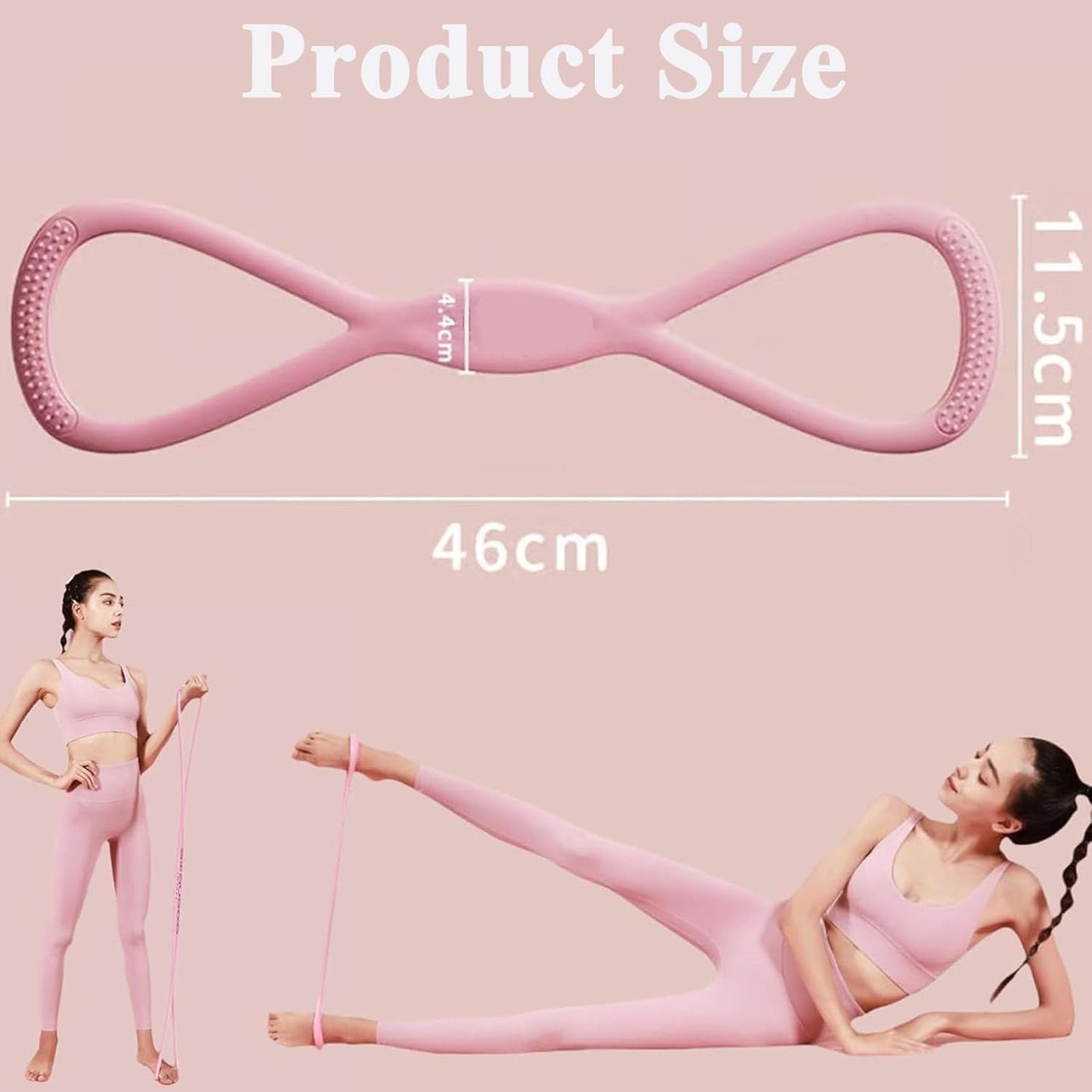 WEEZZUN Luminousdo Resistance Bands, Figure 8Exercise Bands for Women,Victoriousact Weezzun Silicone ExerciseBand with Handles for Working Out,Arm, Chest Expander Strap
