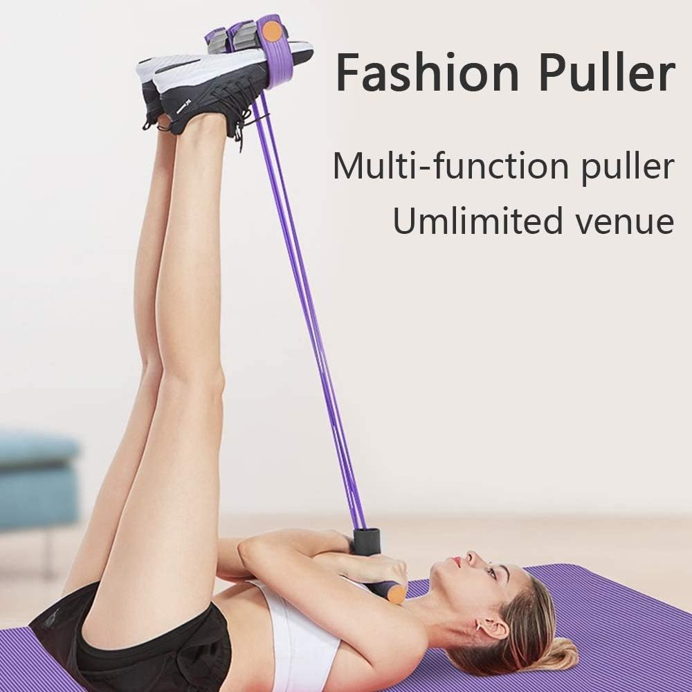WEEZZUN Multifunction Tension Rope, 6-Tube Elastic Yoga Pedal Puller Resistance Band, Natural Latex Tension Rope Fitness Equipment, for Abdomen/Waist/Arm/Leg Stretching Slimming Training