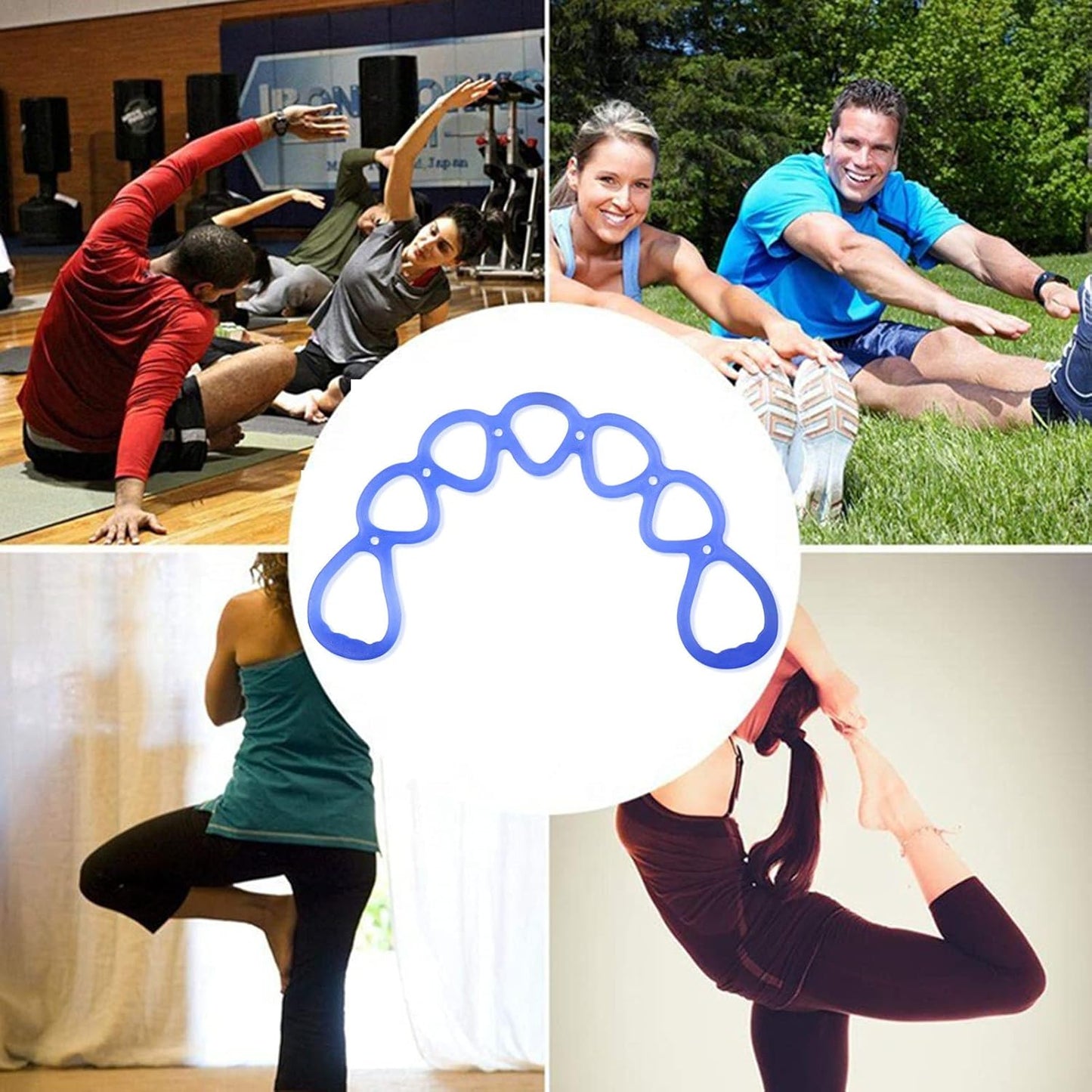 WEEZZUN 7 Ring Stretch Resistance Exercise Band, BetterJonny Workout Bands Yoga Stretching,Foot, Leg and Arm Exerciser for Home or Fitness Center Workout Walking Exercise