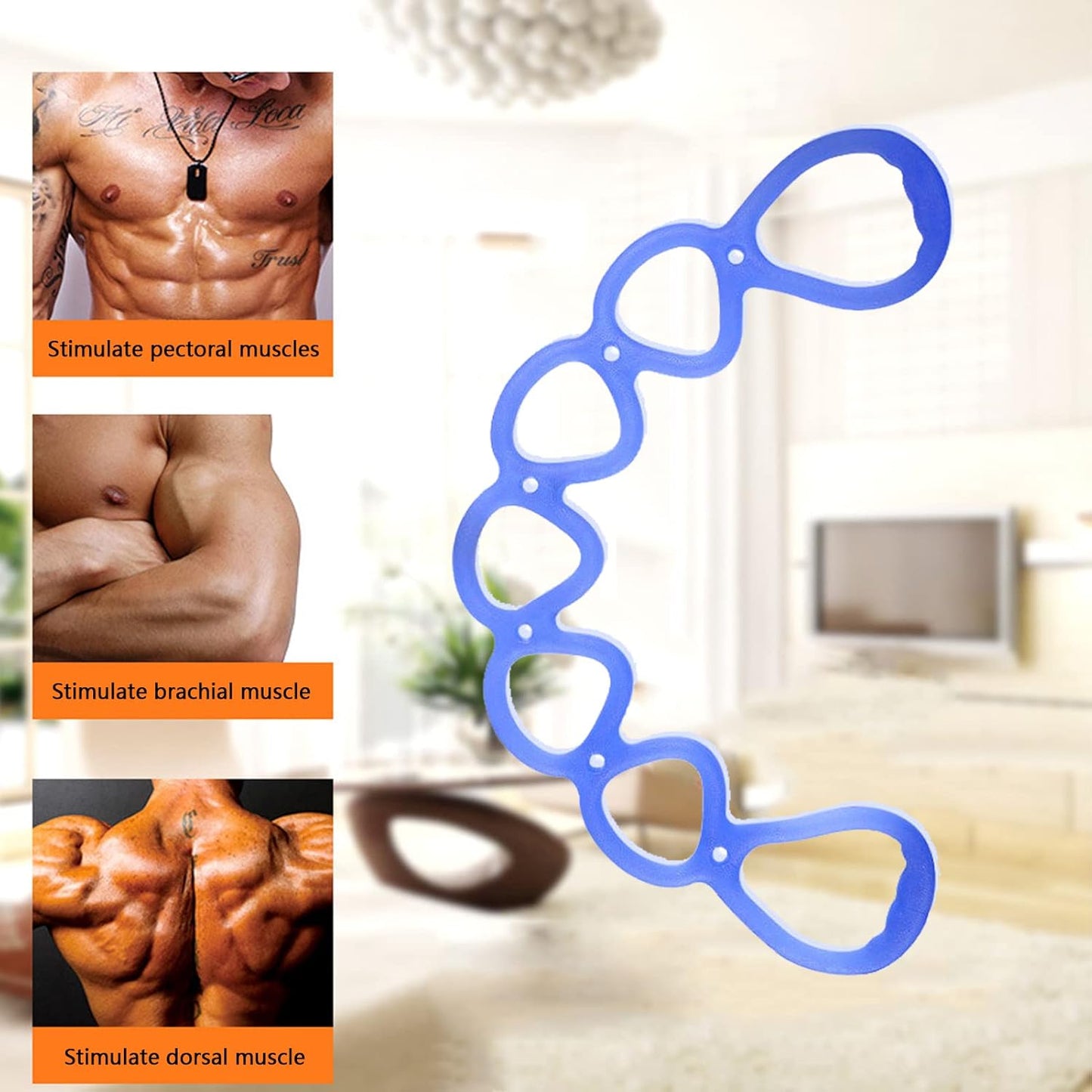 WEEZZUN 7 Ring Stretch Resistance Exercise Band, BetterJonny Workout Bands Yoga Stretching,Foot, Leg and Arm Exerciser for Home or Fitness Center Workout Walking Exercise