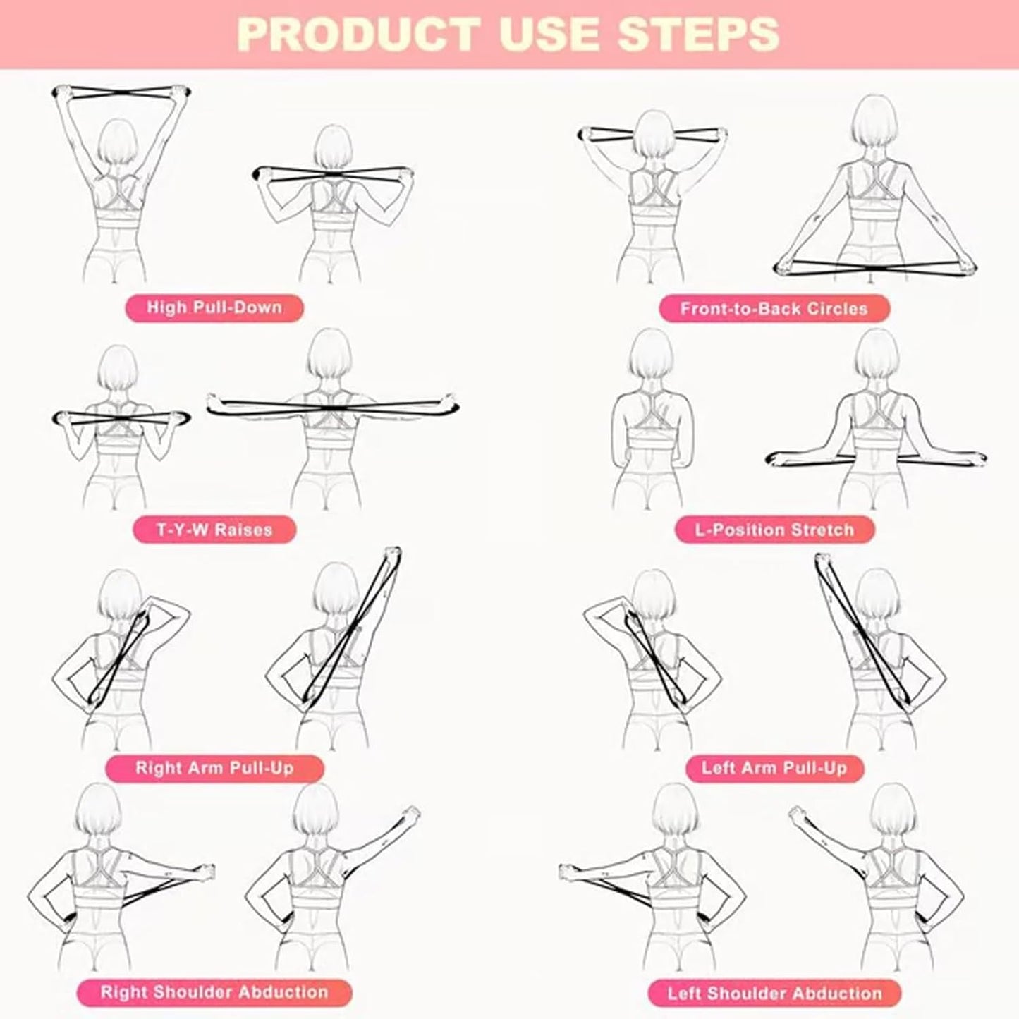 WEEZZUN Luminousdo Resistance Bands, Figure 8Exercise Bands for Women,Victoriousact Weezzun Silicone ExerciseBand with Handles for Working Out,Arm, Chest Expander Strap
