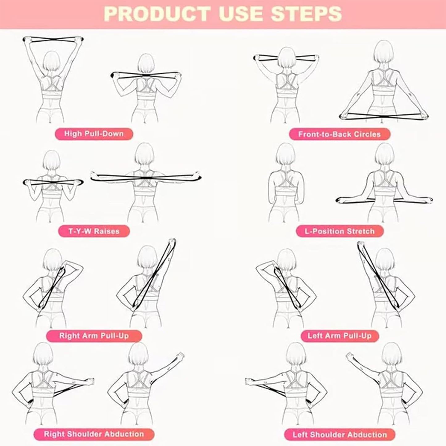 WEEZZUN Novealcrbe Resistance Bands, Novealcrbe Figure 8 Resistance Bands, Luminousdo Resistance Band for Women Men, Yoga Resistance Band for A Sexy Back in Just 10 Minutes/Day