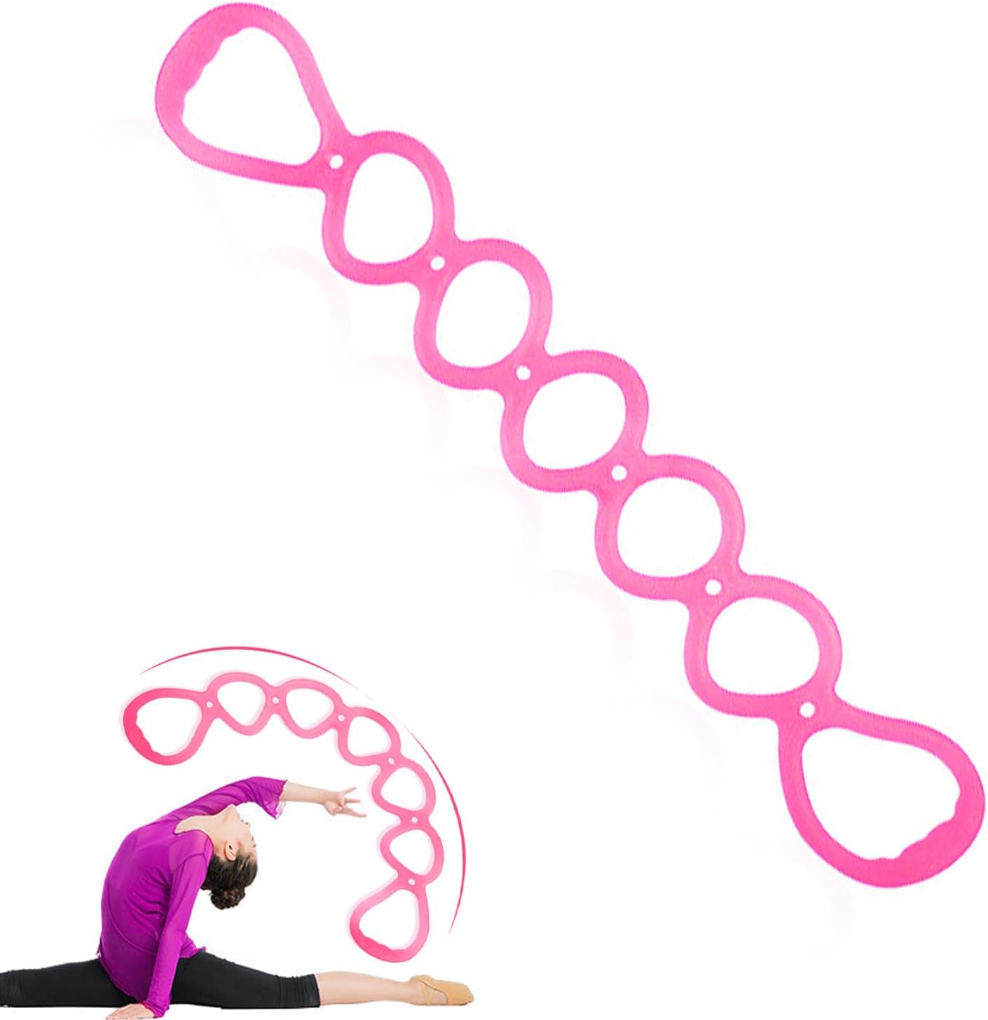 WEEZZUN 7 Ring Stretch Resistance Exercise Band, BetterJonny Workout Bands Yoga Stretching，Foot, Leg and Arm Exerciser for Home or Fitness Center Workout Walking Exercise