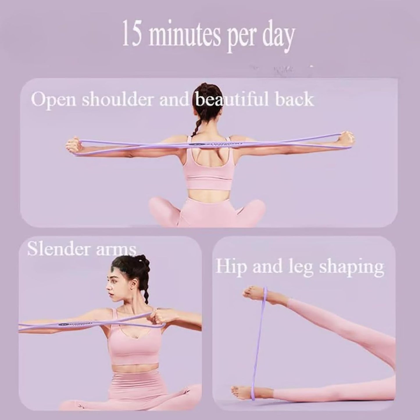 WEEZZUN Luminousdo Resistance Bands, Figure 8Exercise Bands for Women,Victoriousact Weezzun Silicone ExerciseBand with Handles for Working Out,Arm, Chest Expander Strap