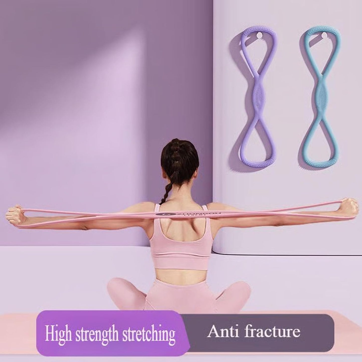 WEEZZUN Luminousdo Resistance Bands, Figure 8Exercise Bands for Women,Victoriousact Weezzun Silicone ExerciseBand with Handles for Working Out,Arm, Chest Expander Strap