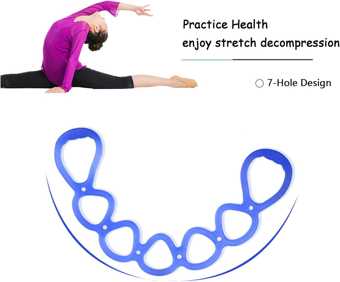 WEEZZUN 7 Ring Stretch Resistance Exercise Band, BetterJonny Workout Bands Yoga Stretching，Foot, Leg and Arm Exerciser for Home or Fitness Center Workout Walking Exercise