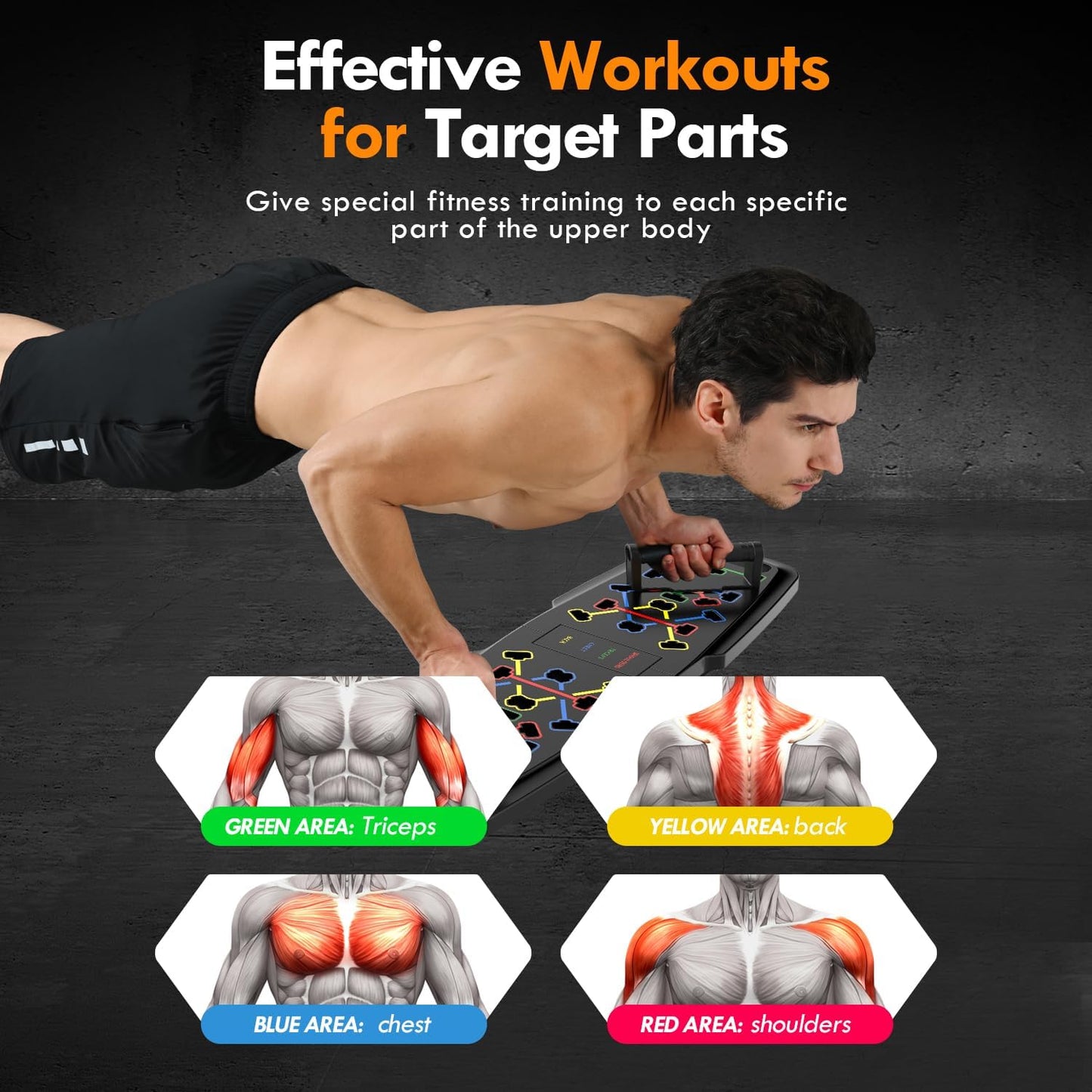 WEEZZUN Push Up Board,Home Gym,Portable Exercise Equipment,Pilates Bar and 20 Fitness Accessories with Resistance Bands and Ab Roller Wheel,Full Body Workout at Home